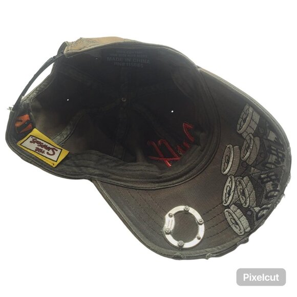 The Simpsons Duff beer Custom Hand Dyed Distressed Cap Dad Hat Y2k - Picture 2 of 3